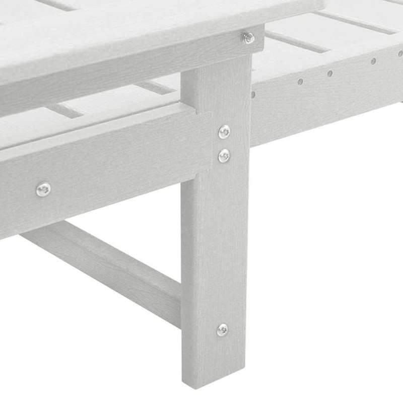 Leżak 2 pcs Biały 195,5 x 53 x 98,5 cm Polietylen