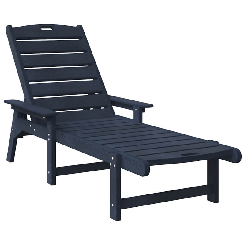 Leżak 2 pcs Granatowy 195,5 x 53 x 98,5 cm Polietylen