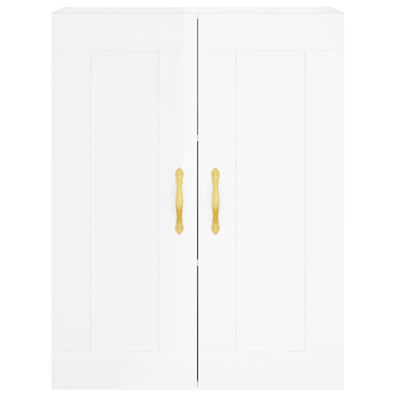 Witrynka biała połysk 69,5x34x180 cm materiał drewnopochodny