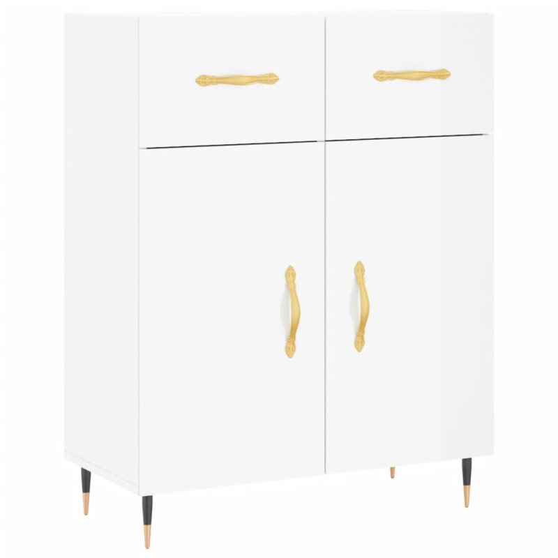 Witrynka biała połysk 69,5x34x180 cm materiał drewnopochodny
