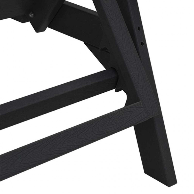 Leżak 2 pcs Czarny 195,5 x 53 x 98,5 cm Polietylen