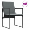 Zestaw do jadalni w ogrodzie 9 pcs Czarny Stal