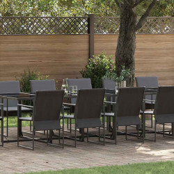 Zestaw do jadalni w ogrodzie 13 pcs Czarny Stal