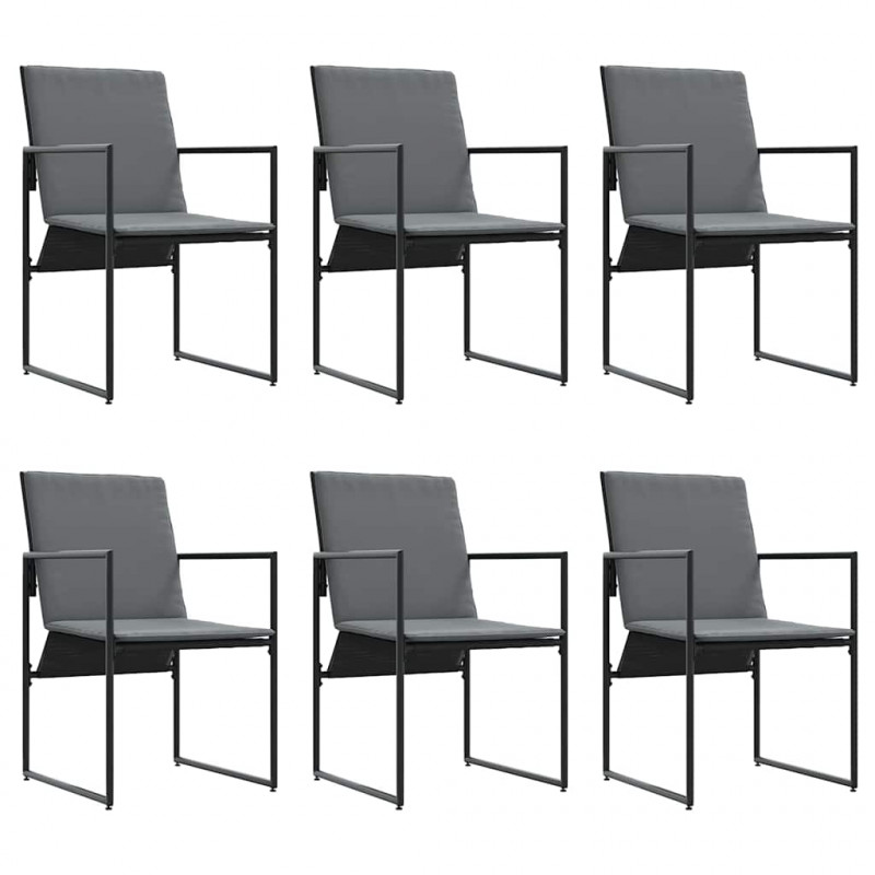 Zestaw do jadalni w ogrodzie 11 pcs Czarny Stal