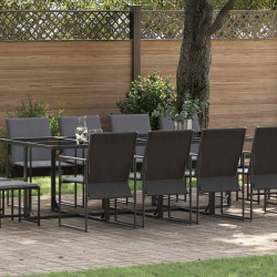 Zestaw do jadalni w ogrodzie 13 pcs Czarny Stal