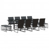 Zestaw do jadalni w ogrodzie 13 pcs Czarny Stal
