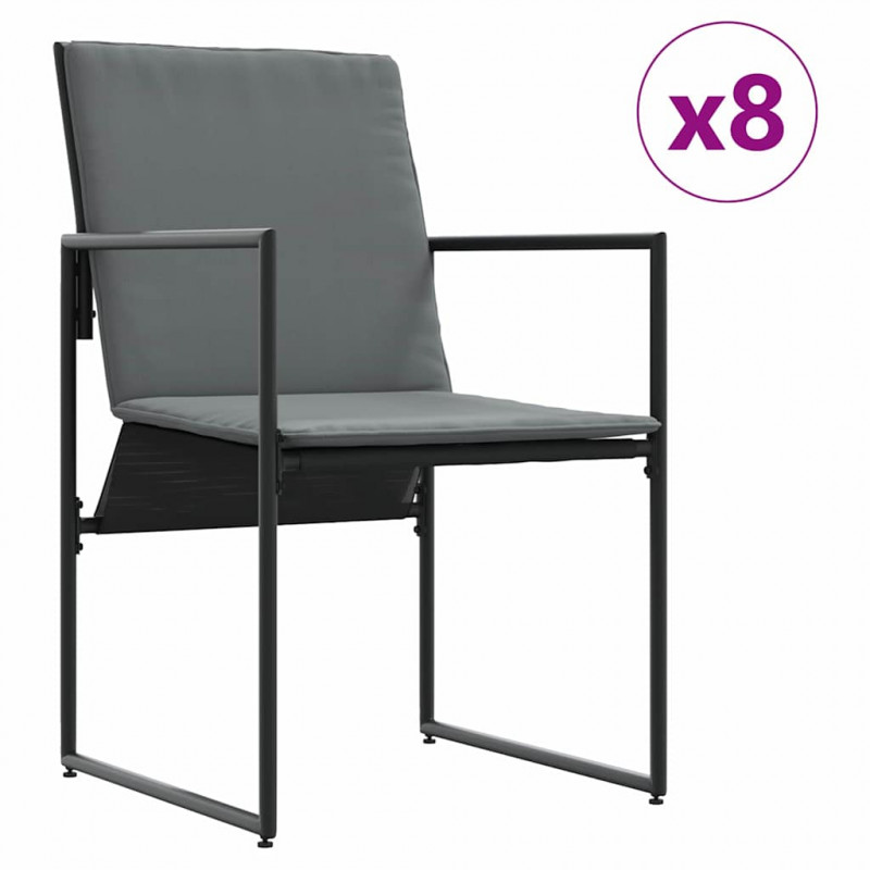 Zestaw do jadalni w ogrodzie 9 pcs Czarny Stal