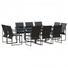 Zestaw do jadalni w ogrodzie 11 pcs Czarny Stal