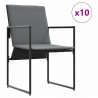 Zestaw do jadalni w ogrodzie 11 pcs Czarny Stal