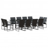 Zestaw do jadalni w ogrodzie 13 pcs Czarny Stal