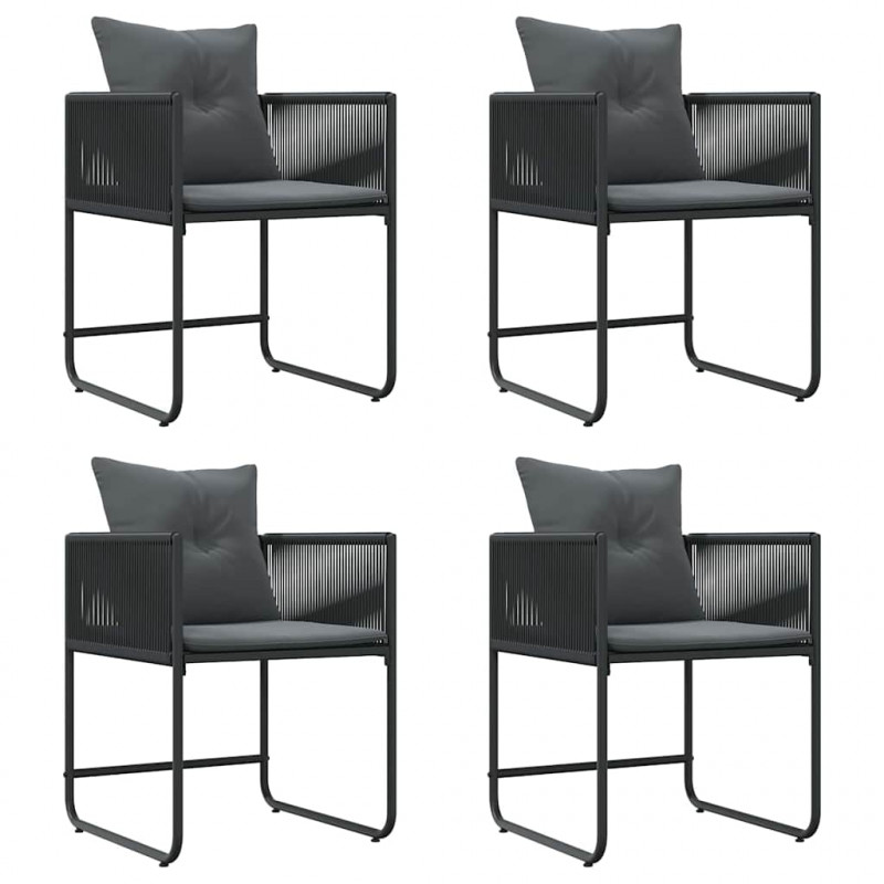 Zestaw do jadalni w ogrodzie 5 pcs Czarny Stal
