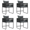Zestaw do jadalni w ogrodzie 5 pcs Czarny Stal