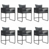 Zestaw do jadalni w ogrodzie 7 pcs Czarny Stal