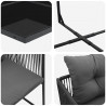 Zestaw do jadalni w ogrodzie 7 pcs Czarny Stal
