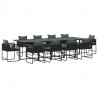 Zestaw do jadalni w ogrodzie 11 pcs Czarny Stal