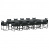 Zestaw do jadalni w ogrodzie 13 pcs Czarny Stal
