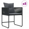 Zestaw do jadalni w ogrodzie 9 pcs Czarny Stal