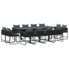 Zestaw do jadalni w ogrodzie 13 pcs Czarny Stal