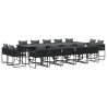 Zestaw do jadalni w ogrodzie 15 pcs Czarny Stal