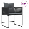 Zestaw do jadalni w ogrodzie 15 pcs Czarny Stal