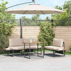 Zestaw do jadalni w ogrodzie 3 pcs Ciemnoszary Stal