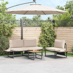 Zestaw do jadalni w ogrodzie 3 pcs Ciemnoszary Stal