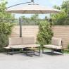 Zestaw do jadalni w ogrodzie 3 pcs Ciemnoszary Stal