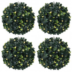 Sztuczne kule bukszpanowe z diodami LED 4 szt. Zielone 12 cm