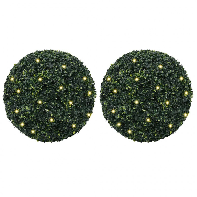 Sztuczne kule bukszpanowe z diodami LED 2 szt. Zielone 52 cm
