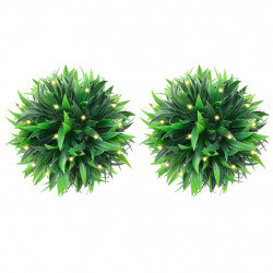 Sztuczne kule bukszpanowe z diodami LED 2 szt. Zielone 20 cm