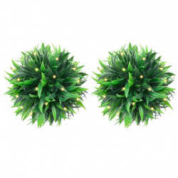 Sztuczne kule bukszpanowe z diodami LED 2 szt. Zielone 30 cm