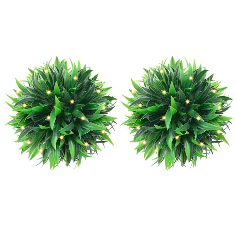 Sztuczne kule bukszpanowe z diodami LED 2 szt. Zielone 30 cm
