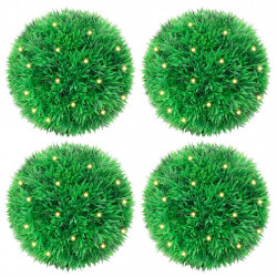 Sztuczne kule bukszpanowe z diodami LED 4 szt. Zielone 12 cm