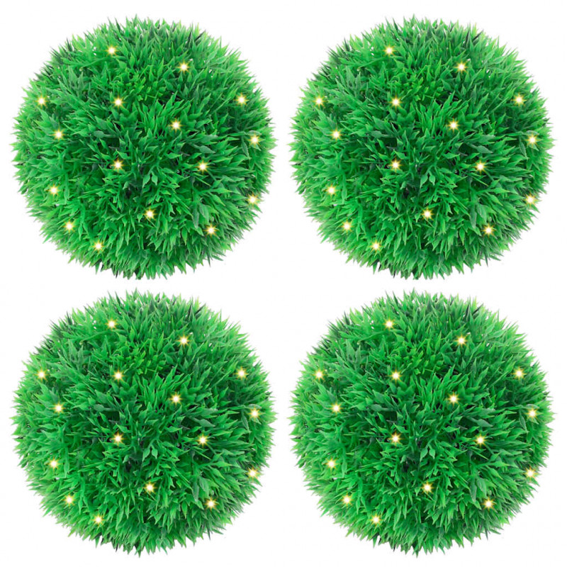 Sztuczne kule bukszpanowe z diodami LED 4 szt. Zielone 12 cm