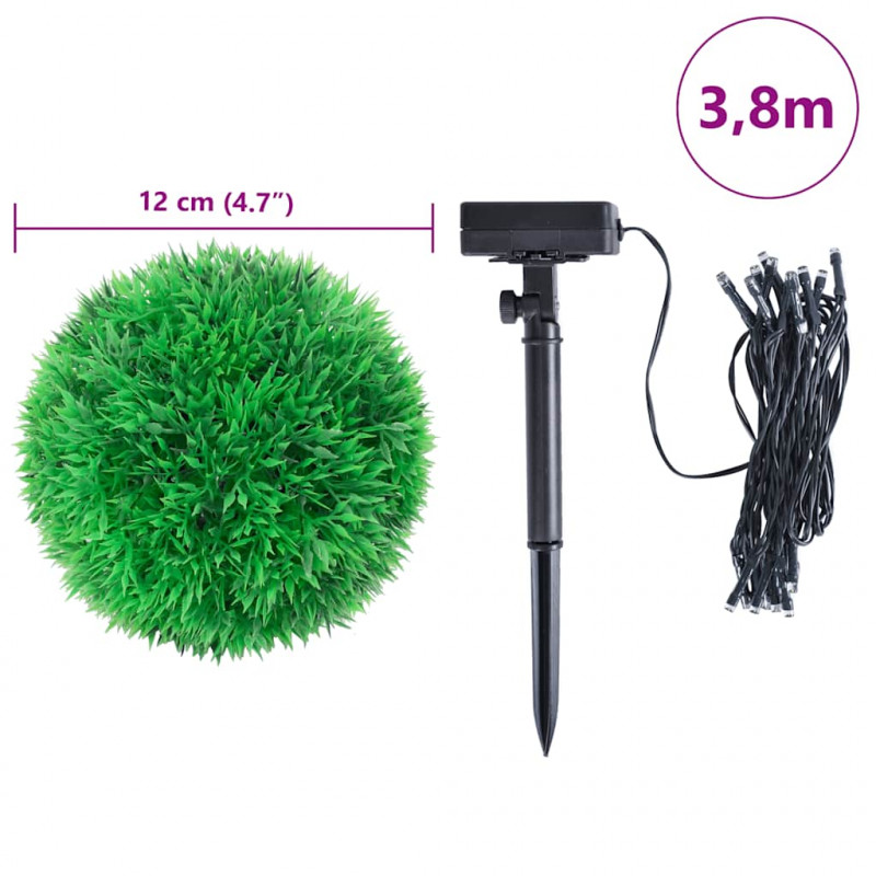 Sztuczne kule bukszpanowe z diodami LED 4 szt. Zielone 12 cm