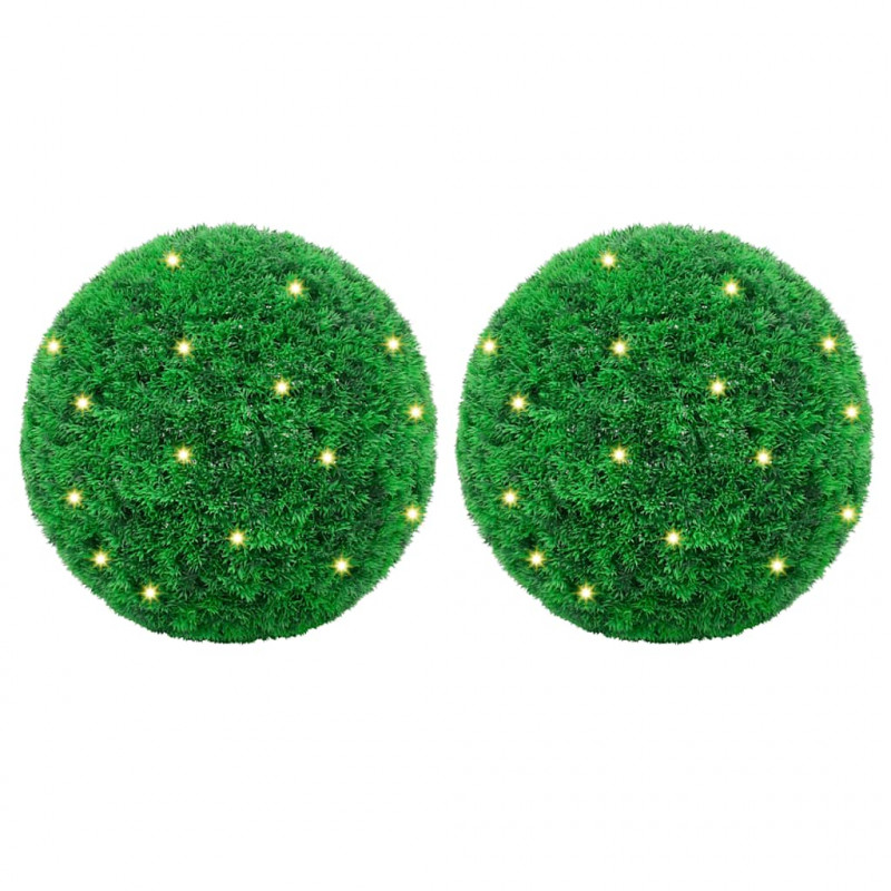 Sztuczne kule bukszpanowe z diodami LED 2 szt. Zielone 35 cm