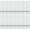 Słupek ogrodzeniowy. 44 pcs Zielony 140 cm Stal