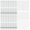 Słupek ogrodzeniowy. 44 pcs Zielony 200 cm Stal