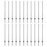 Słupek ogrodzeniowy. 22 pcs Szary 160 cm Stal