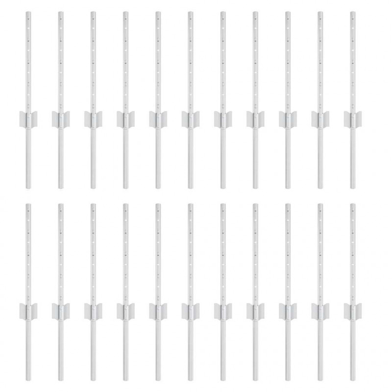 Słupek ogrodzeniowy. 22 pcs Srebrny 80 cm Stal