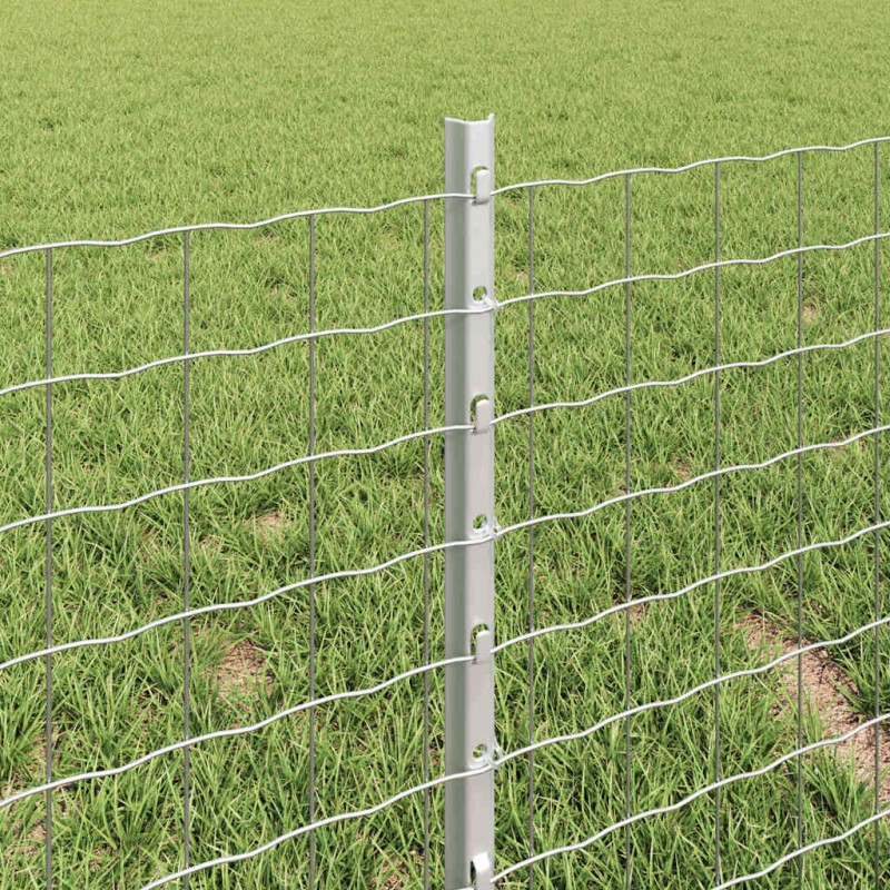 Słupek ogrodzeniowy. 22 pcs Srebrny 80 cm Stal
