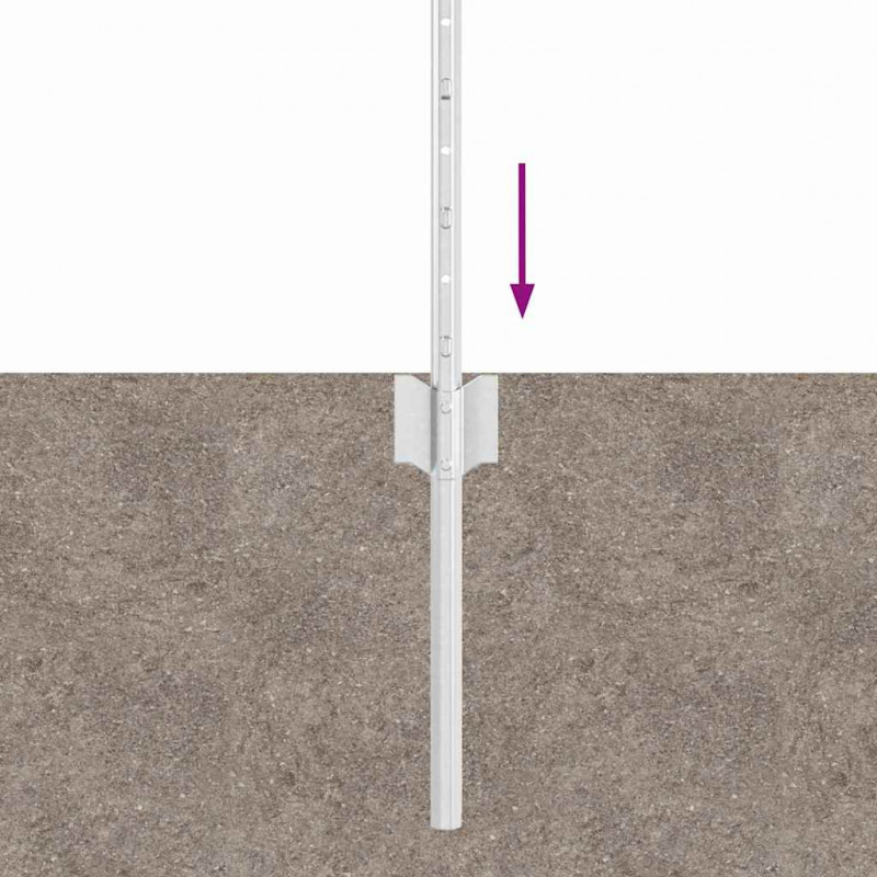 Słupek ogrodzeniowy. 22 pcs Srebrny 80 cm Stal