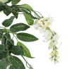 Sztuczna wisteria, 1470 liści, 200 cm, zielono-biała
