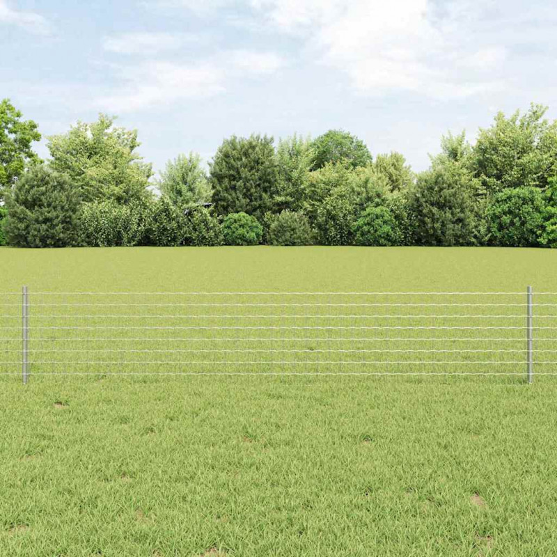 Słupek ogrodzeniowy. 44 pcs Srebrny 80 cm Stal