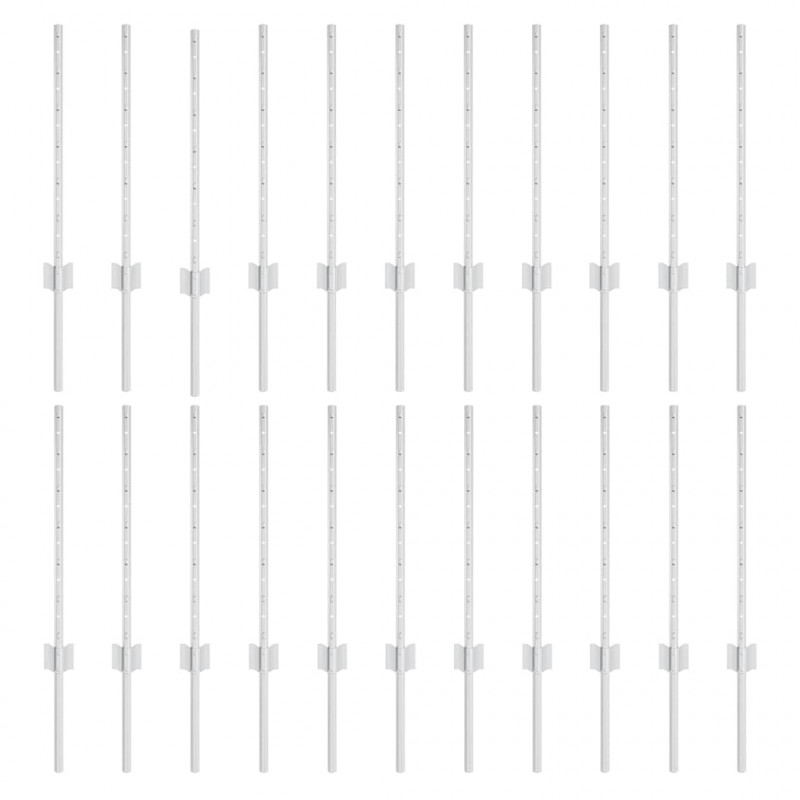 Słupek ogrodzeniowy. 22 pcs Srebrny 100 cm Stal