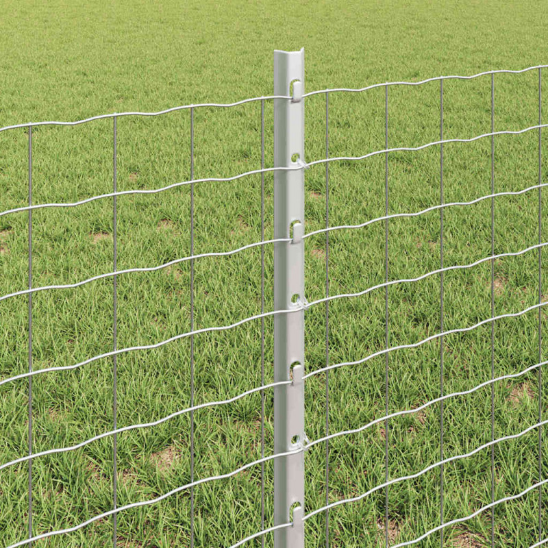 Słupek ogrodzeniowy. 44 pcs Srebrny 100 cm Stal
