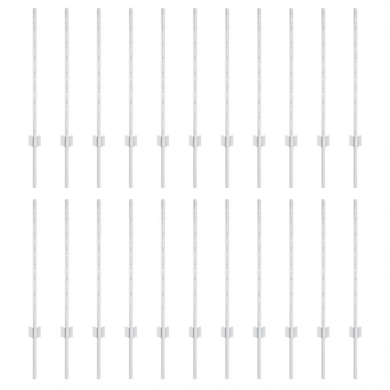 Słupek ogrodzeniowy. 22 pcs Srebrny 120 cm Stal