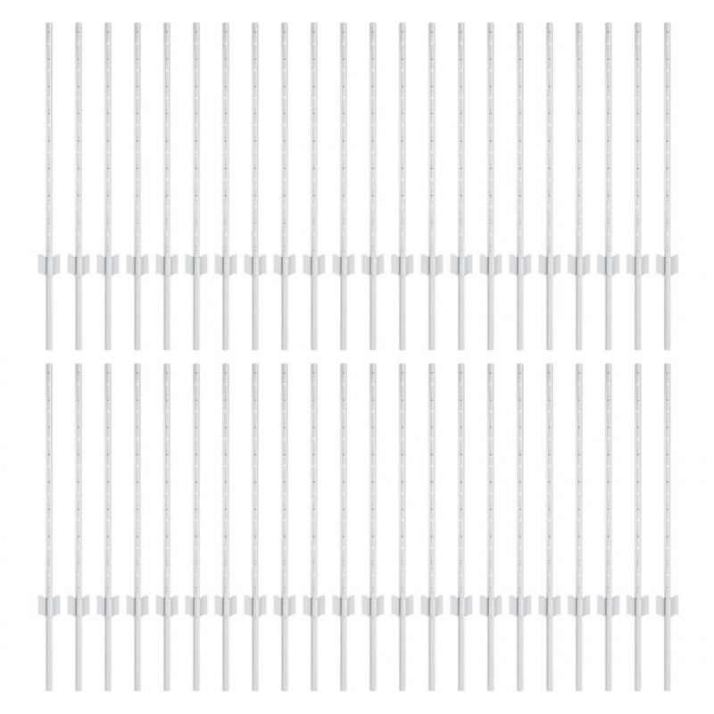 Słupek ogrodzeniowy. 44 pcs Srebrny 120 cm Stal