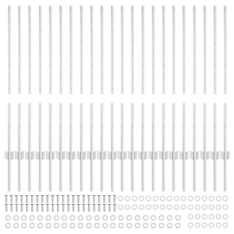 Słupek ogrodzeniowy. 22 pcs Srebrny 140 cm Stal