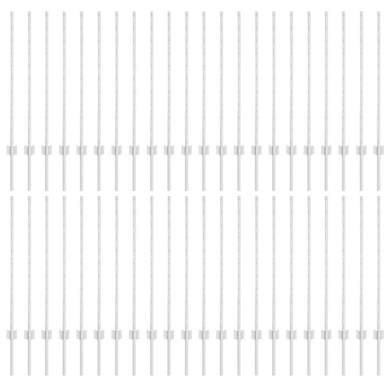 Słupek ogrodzeniowy. 44 pcs Srebrny 140 cm Stal